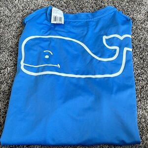 Vineyard Vines boys XL Bright Blue Whale Graphic Rash Guard